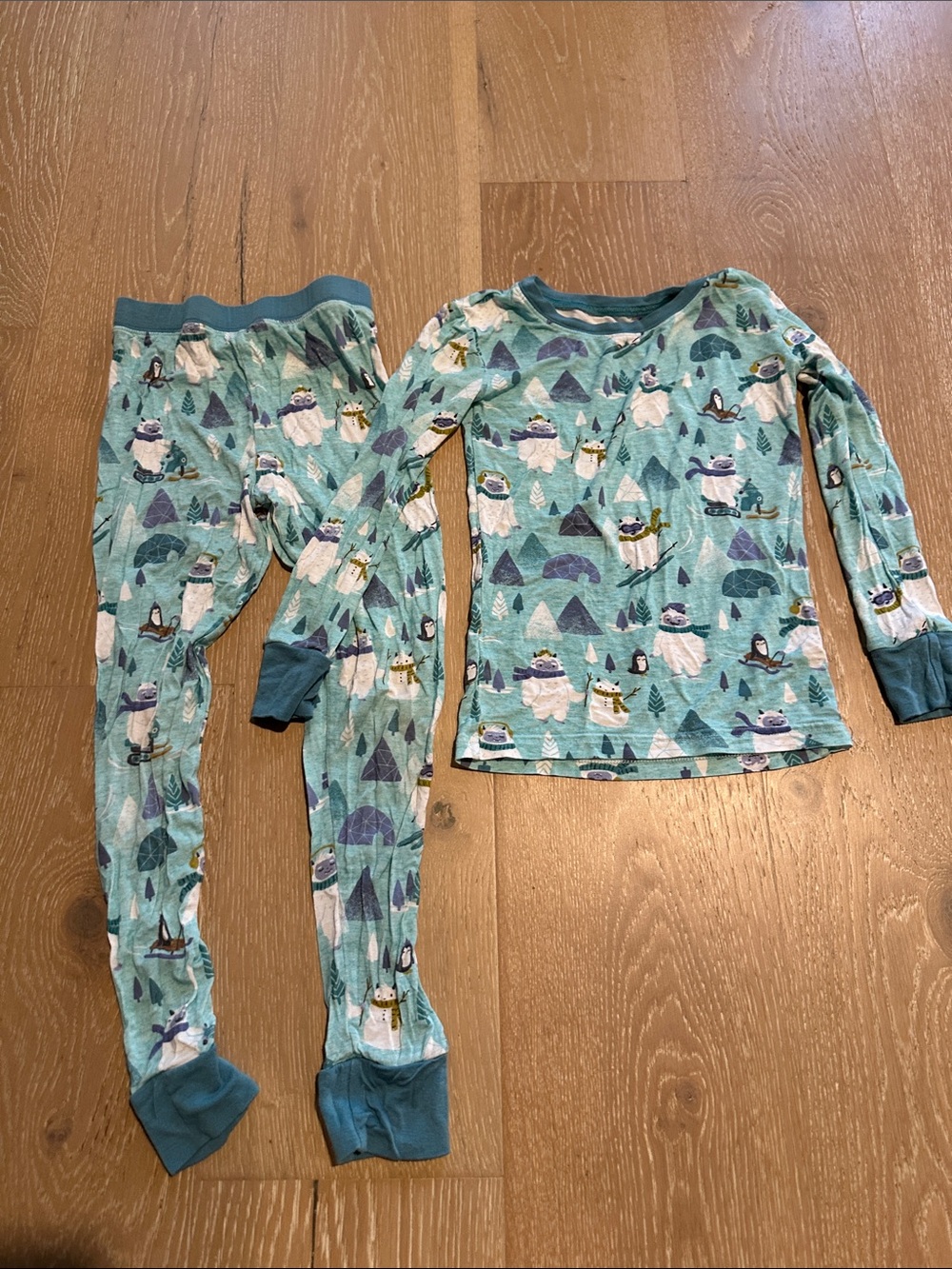 Little Sleepies Kids Blue Yeti Print Pajama Set